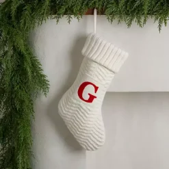 Best Cream Knit Monogram G Christmas Stocking Monogram Seasonal Decor