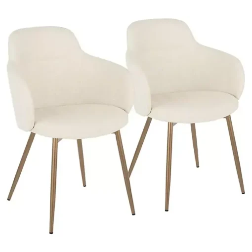 Kirklands Home Accent Chairs|Cream Modern Accent Chairs, Set of 2 White