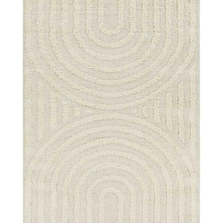 Kirklands Home Area Rugs|Cream Modern Curve Area Rug, 5x7 Ivory