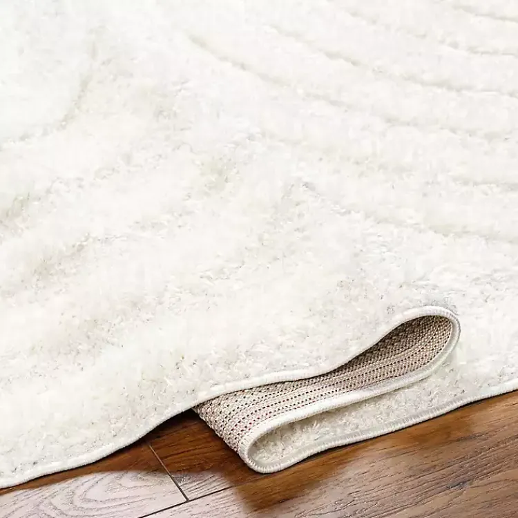 Kirklands Home Area Rugs|Cream Modern Curve Area Rug, 5x7 Ivory