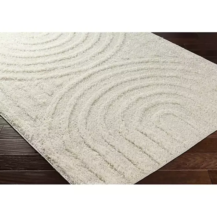 Kirklands Home Area Rugs|Cream Modern Curve Area Rug, 5x7 Ivory