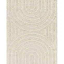 Kirklands Home Area Rugs|Cream Modern Curve Area Rug, 6x9 Ivory