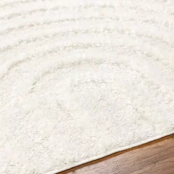 Kirklands Home Area Rugs|Cream Modern Curve Area Rug, 6x9 Ivory