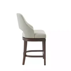 Kirklands Home Bar Stools & Counter Height Stools|Cream Open Back Swivel Base Counter Stool White