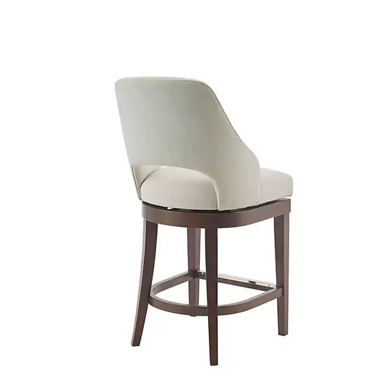 Kirklands Home Bar Stools & Counter Height Stools|Cream Open Back Swivel Base Counter Stool White