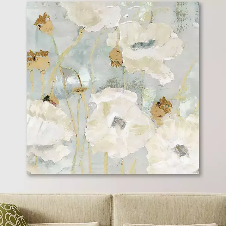 Kirklands Home Canvas Art|Cream Poppies in the Wind Giclee Canvas Art Print