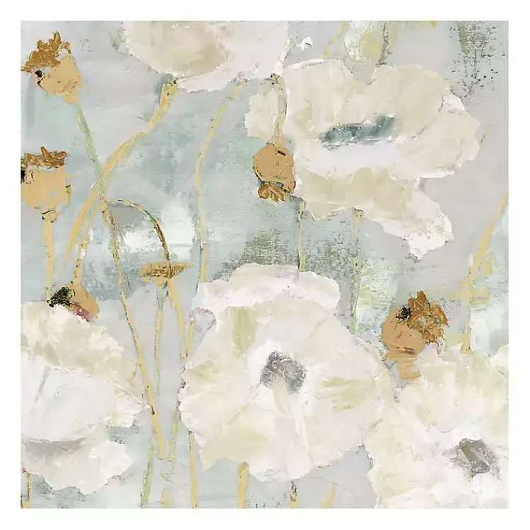 Kirklands Home Canvas Art|Cream Poppies in the Wind Giclee Canvas Art Print