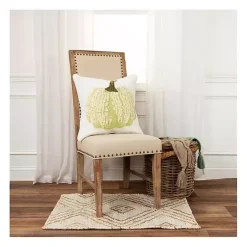 Hot Cream Pumpkin with Stem Harvest Throw Pillow Fall