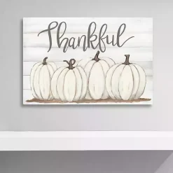 Clearance Cream Pumpkins Thankful Canvas Art Print Fall