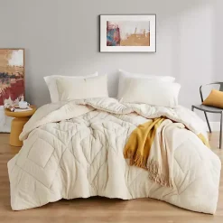 Kirklands Home Comforters|Cream Quilted Teddy 3-pc. Full/Queen Comforter Set Ivory