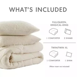 Kirklands Home Comforters|Cream Quilted Teddy 3-pc. Full/Queen Comforter Set Ivory