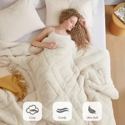 Kirklands Home Comforters|Cream Quilted Teddy 2-pc. Twin Comforter Set Ivory