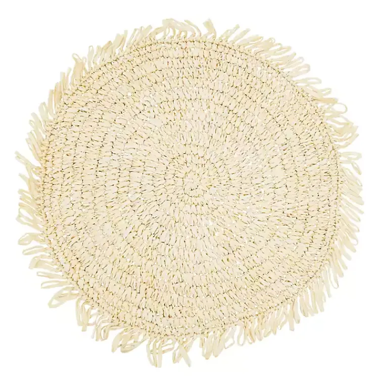 Kirklands Home Table Linens|Cream Rustic Raffia Placemats, Set of 4 Ivory