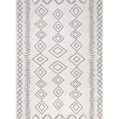 Kirklands Home Outdoor Rugs|Cream Serna Tribal Outdoor Area Rug, 5x7