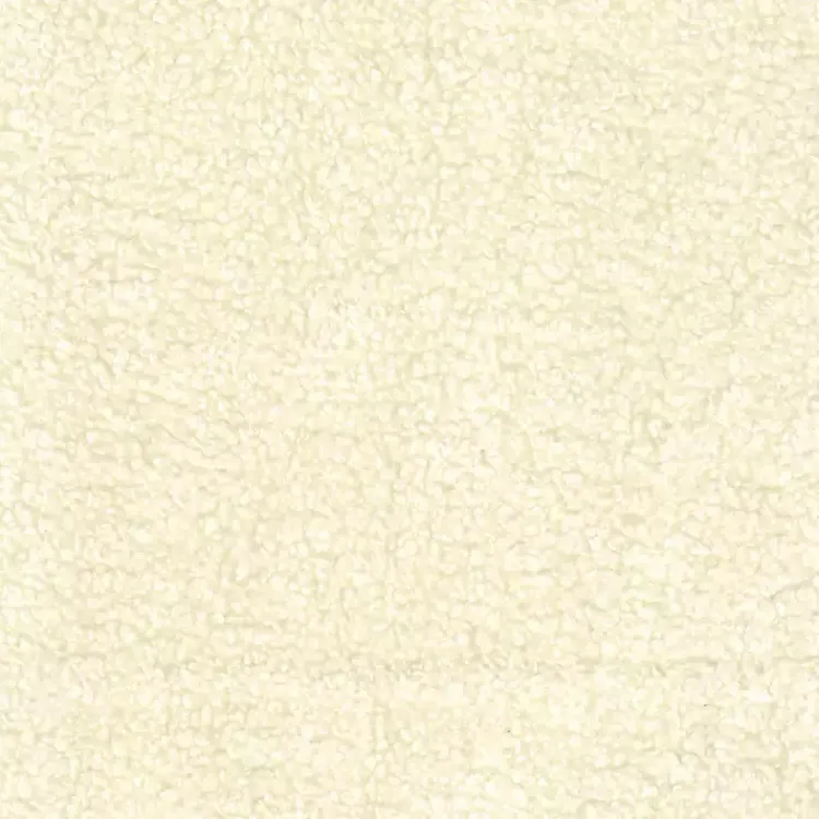 Kirklands Home Benches & Ottomans|Cream Sherpa and Wood Storage Bench Ivory