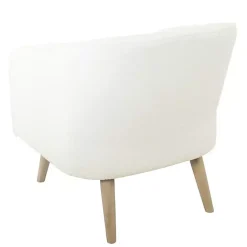 Kirklands Home Accent Chairs|Cream Sherpa Upholstered Barrel Accent Chair Ivory