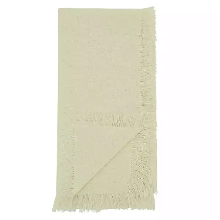 Kirklands Home Table Linens|Cream Simple Fringe Napkins, Set of 4 Ivory