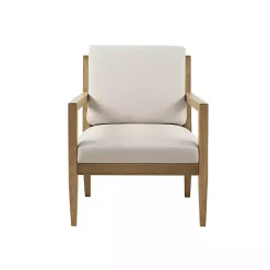 Kirklands Home Accent Chairs|Cream Slatted Wood Accent Chair White