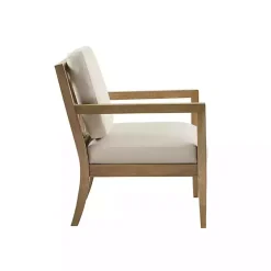 Kirklands Home Accent Chairs|Cream Slatted Wood Accent Chair White