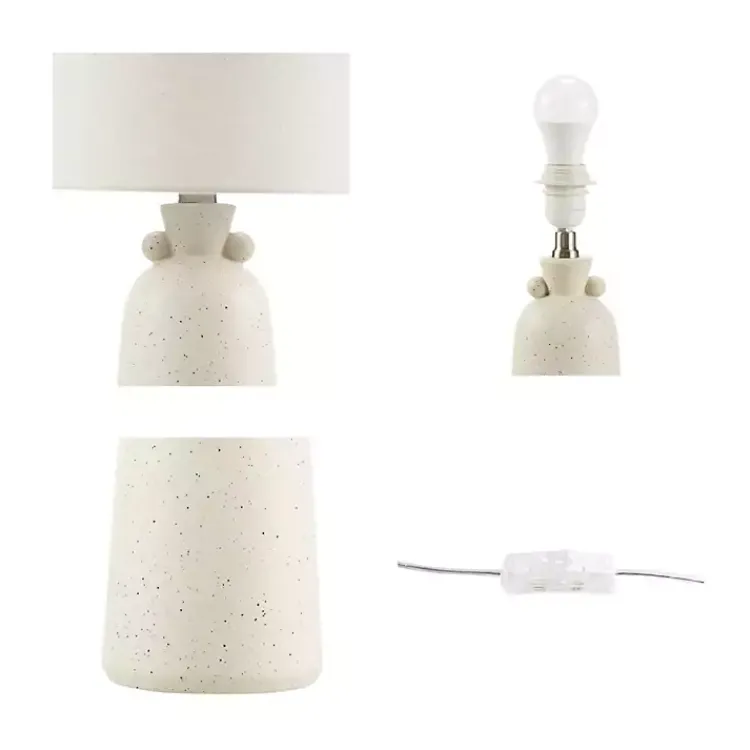 Kirklands Home Table Lamps|Cream Speckled Ceramic Table Lamp White