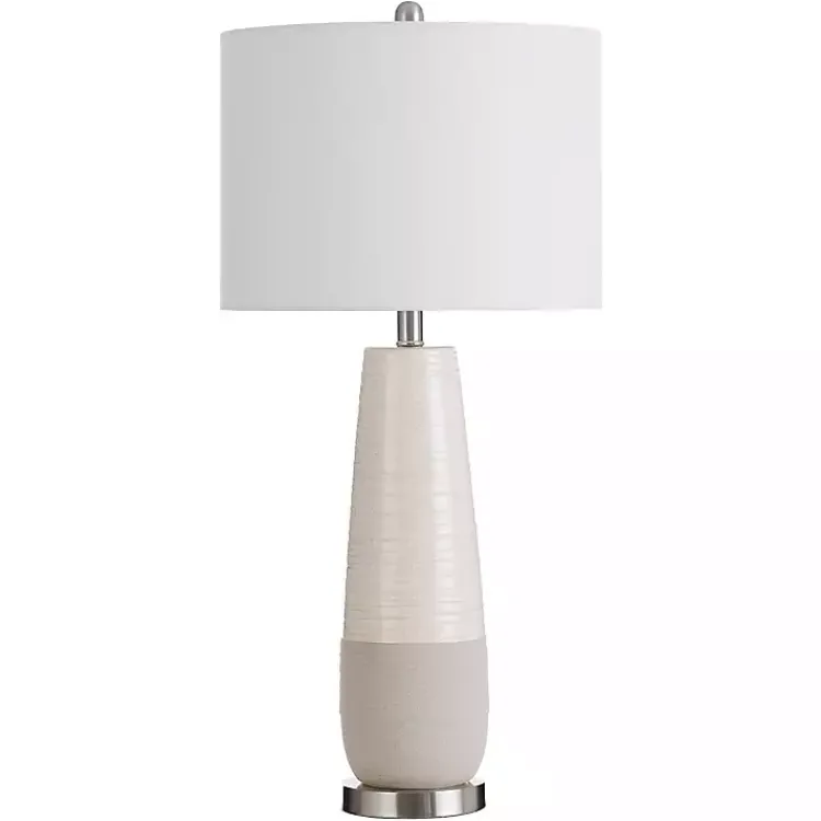 Kirklands Home Table Lamps|Cream Speckled Two Tone Table Lamp White