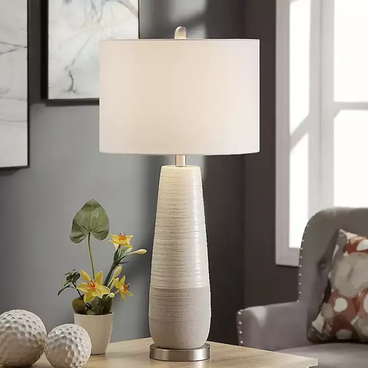 Kirklands Home Table Lamps|Cream Speckled Two Tone Table Lamp White