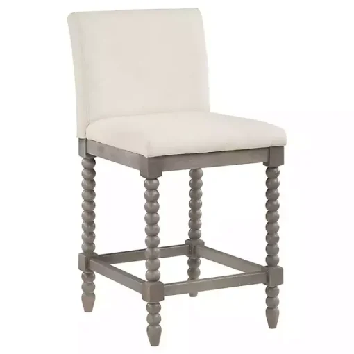 Kirklands Home Bar Stools & Counter Height Stools|Cream Spindle Legs Counter Stool Ivory