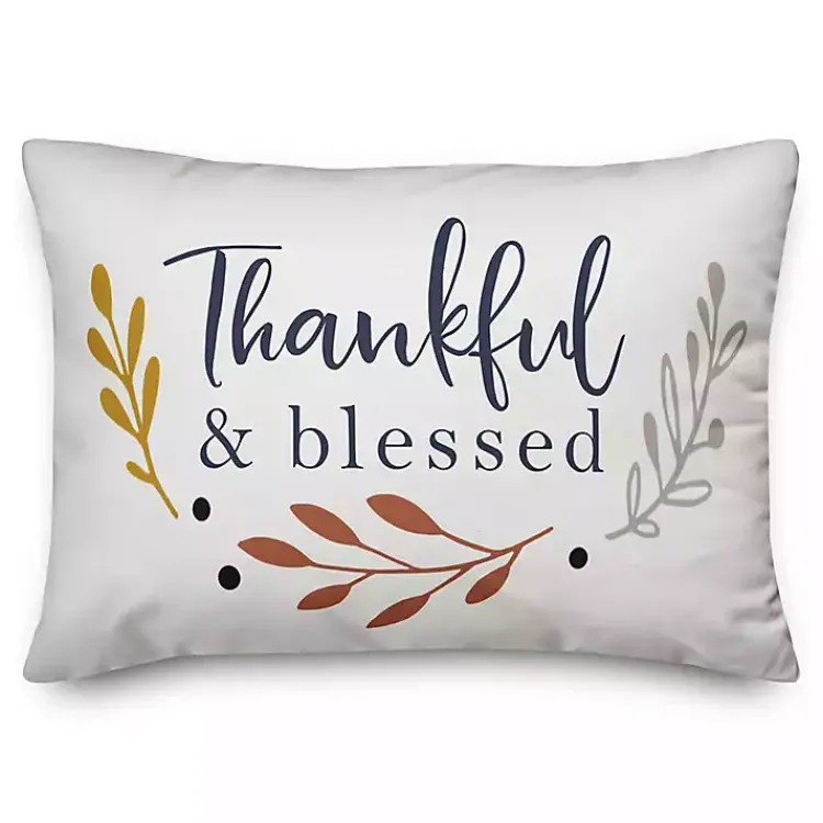 Hot Cream Thankful and Blessed Pillow Fall