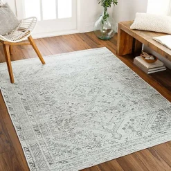 Kirklands Home Area Rugs|Cream Traditional Washable Area Rug, 7x10 Ivory