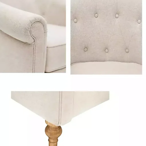 Kirklands Home Accent Chairs|Cream Tufted Farmhouse Accent Chair White