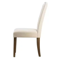 Kirklands Home Dining Chairs|Cream Upholstered Armless Dining Chairs, Set of 2 Ivory