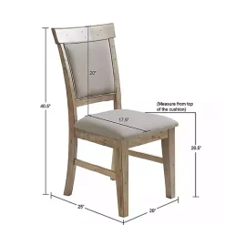 Kirklands Home Dining Chairs|Cream Upholstered Rustic Dining Chairs, Set of 2 Tan