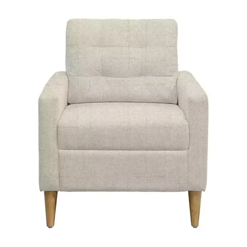 Kirklands Home Accent Chairs|Cream Upholstered Tufted Dani Accent Chair White