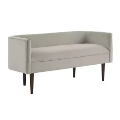 Kirklands Home Sofas & Loveseats|Cream Velvet Low Back Transitional Settee Ivory