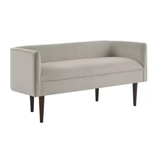 Kirklands Home Sofas & Loveseats|Cream Velvet Low Back Transitional Settee Ivory