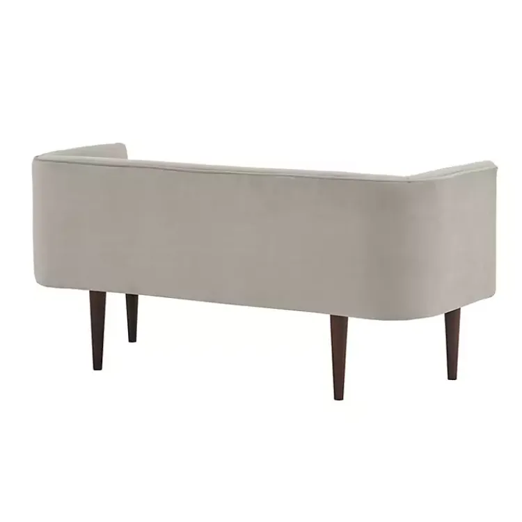 Kirklands Home Sofas & Loveseats|Cream Velvet Low Back Transitional Settee Ivory