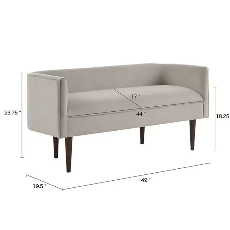 Kirklands Home Sofas & Loveseats|Cream Velvet Low Back Transitional Settee Ivory