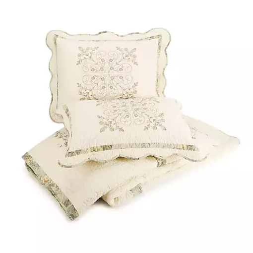 Kirklands Home Bedspreads & Coverlets|Cream Vintage Treasure King Bedspread