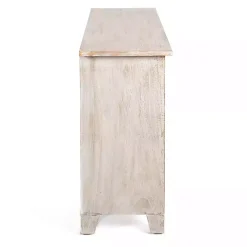 Kirklands Home Cabinets & Sideboards|Cream Washed Wood Carved Door Cabinet Tan