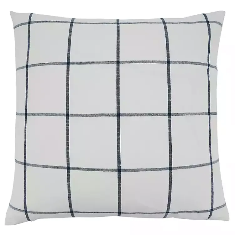 Outlet Cream White Large Checked Throw Pillow Pillows