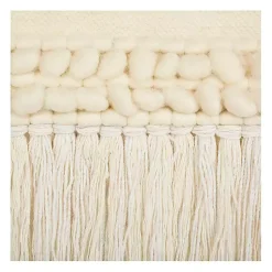 Kirklands Home Wall Plaques|Cream Woven Fringe Macrame Wall Hanging Ivory
