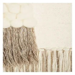 Kirklands Home Wall Plaques|Cream Woven Layered Textured Macrame Wall Hanging Ivory
