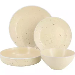 Kirklands Home Dinnerware|Cream Emilia Stoneware 16pc. Dinnerware Set Yellow
