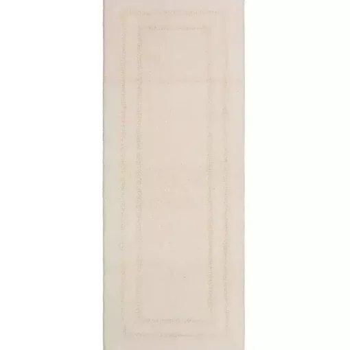 Kirklands Home Bathroom Rugs|Creme Plush Reversible Cotton Bath Mat, 60 in. Ivory