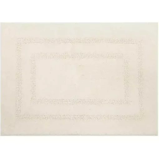 Kirklands Home Bathroom Rugs|Creme Plush Reversible Cotton Bath Mat, 45 in. Ivory