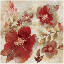 Kirklands Home Canvas Art|Crimson Petals Wrapped Canvas Art Print