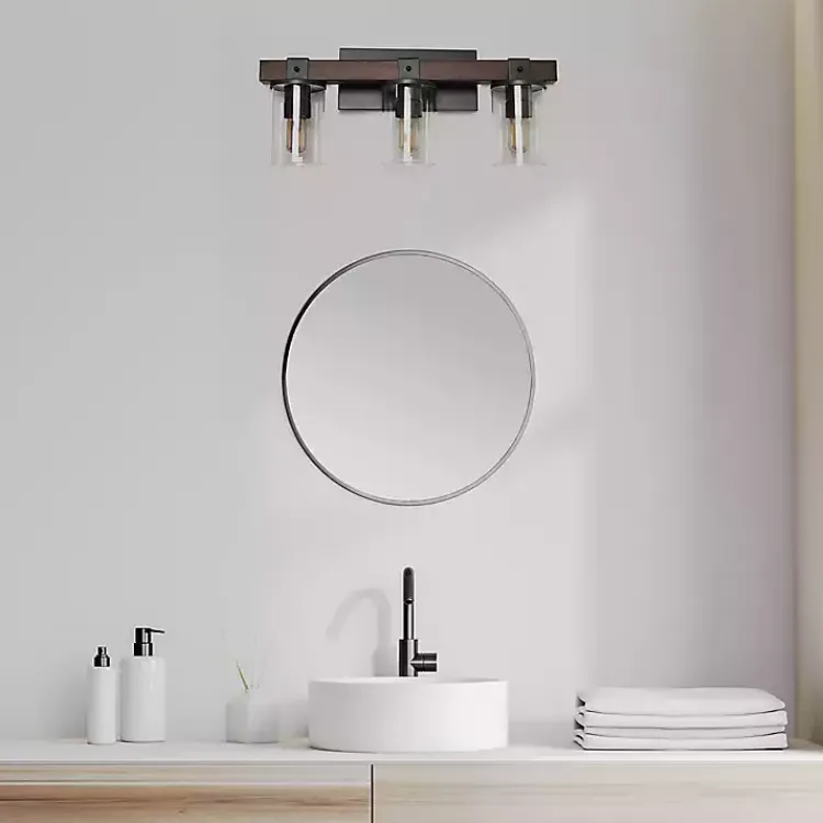 Kirklands Home Flush Mount Lighting|Crossbeam Vanity Flushed Mount Shade Brown