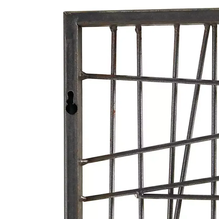 Kirklands Home Wall Plaques|Crosshatch Metal Frame Plaque Brown