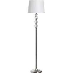 Kirklands Home Floor Lamps|Crystal and Silver Metal Floor Lamp White