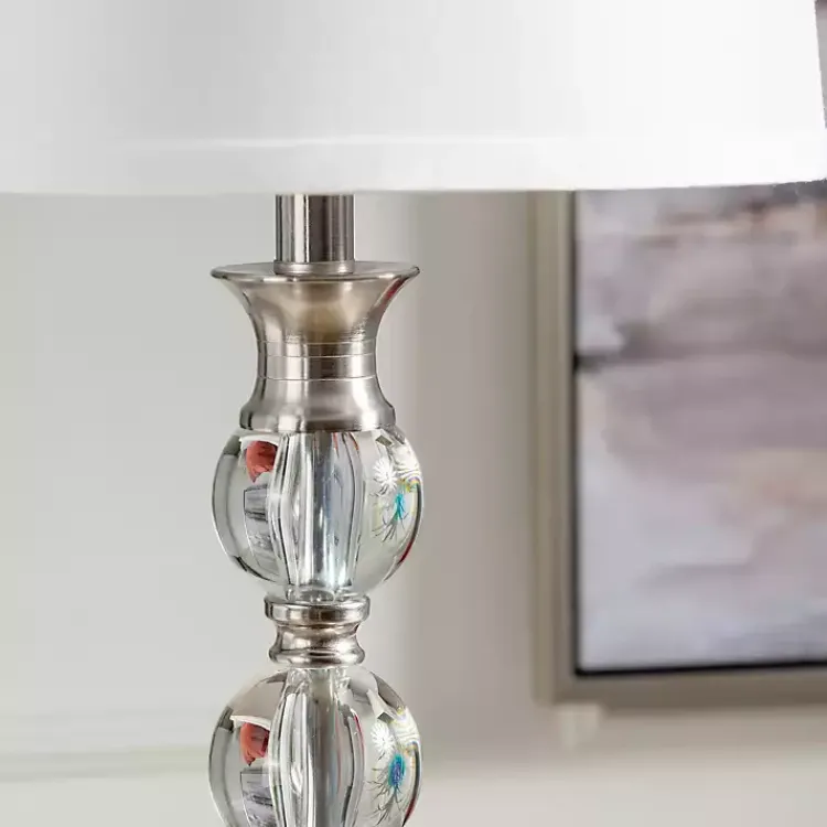 Kirklands Home Floor Lamps|Crystal and Silver Metal Floor Lamp White